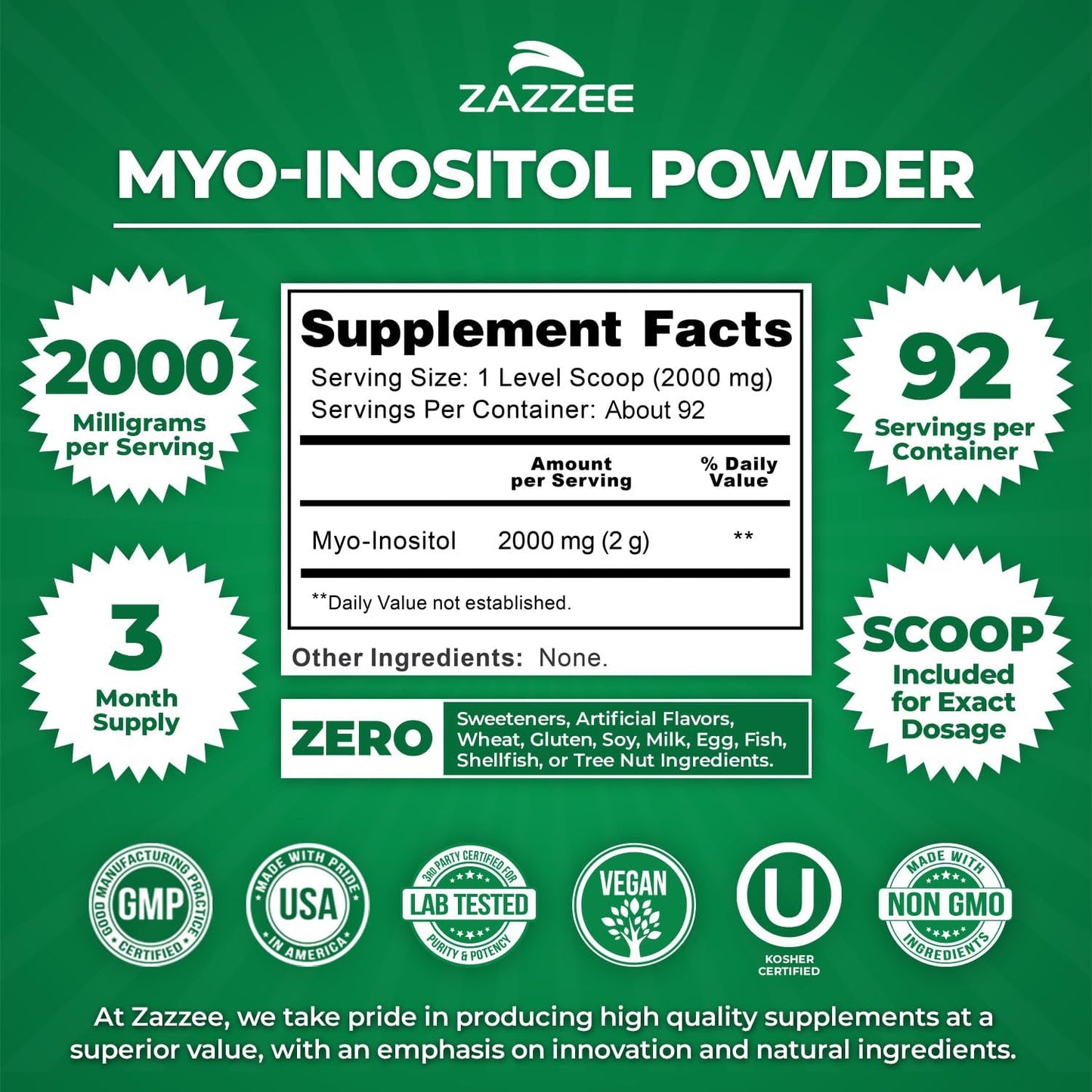 ZAZZE Myo-Inositol Powder