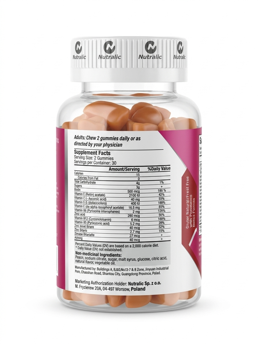 Nutralic Hair, Skin & Nails Booster Gummy (60 Gummies)