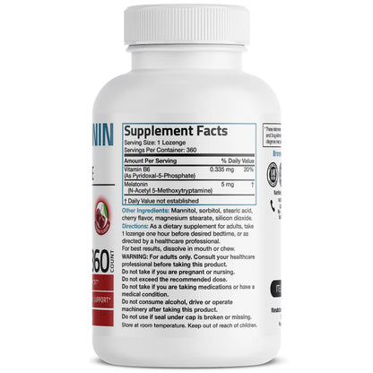 Melatonin 5mg w/ B6 - 360 Lozenges
