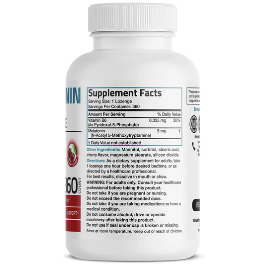 Melatonin 5mg w/ B6 - 360 Lozenges