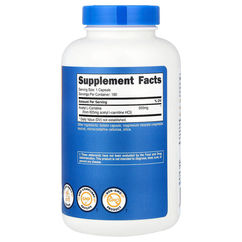 Acetyl L-Carnitine 500mg - 180 Caps