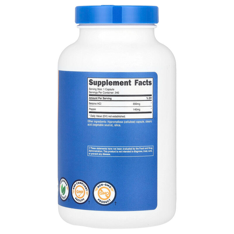 Betaine HCl + Pepsin - 240 Caps
