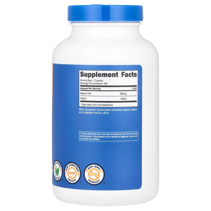 Betaine HCl + Pepsin - 240 Caps