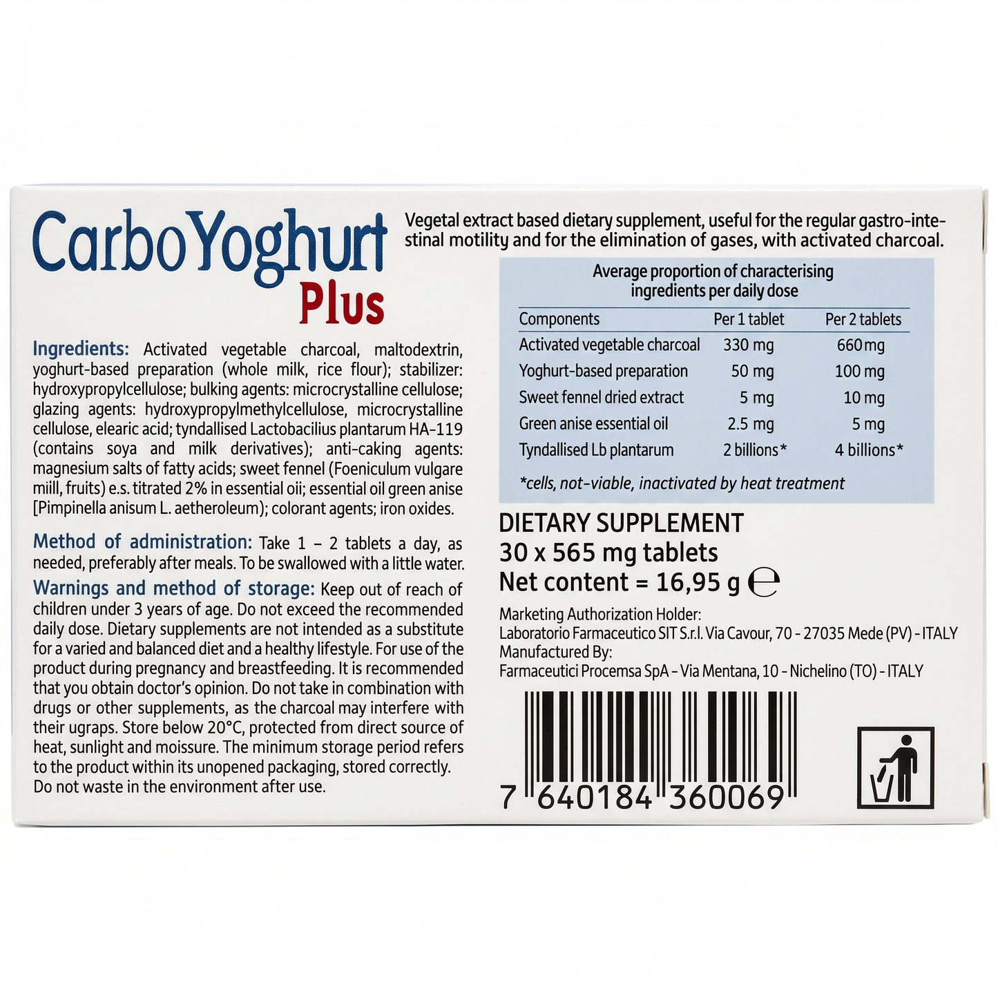 Carbo Yoghurt Plus - 30 Tab / DESMA