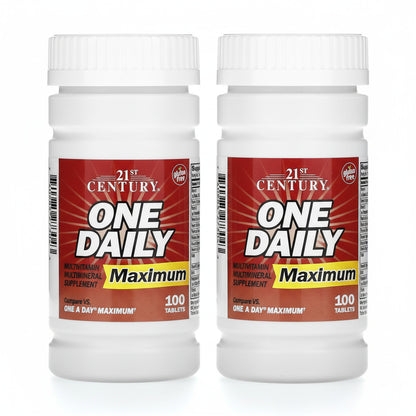 21st Century One Daily Maximum multivitamin bottle on a white background
