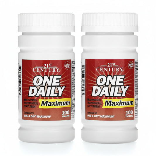 21st Century One Daily Maximum multivitamin bottle on a white background